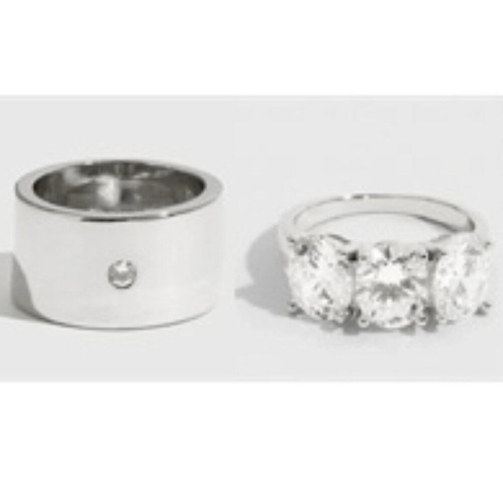 Drae Collection 2 Rings Size 8 - Solitaire Cigar Band and Sienna Ring NWT